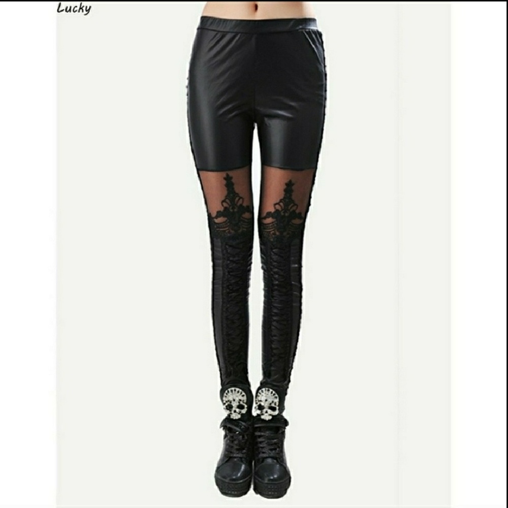 Black Leather Legging - Picture 3 of 4